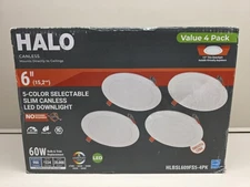 NIOB 4-Pack Halo 6" Slim Canless LED Downlight, 5CCT, 900 Lumens HLBSL609FS5-4PK