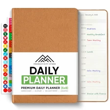 Daily Planner 2026 (5" x 8") Brown