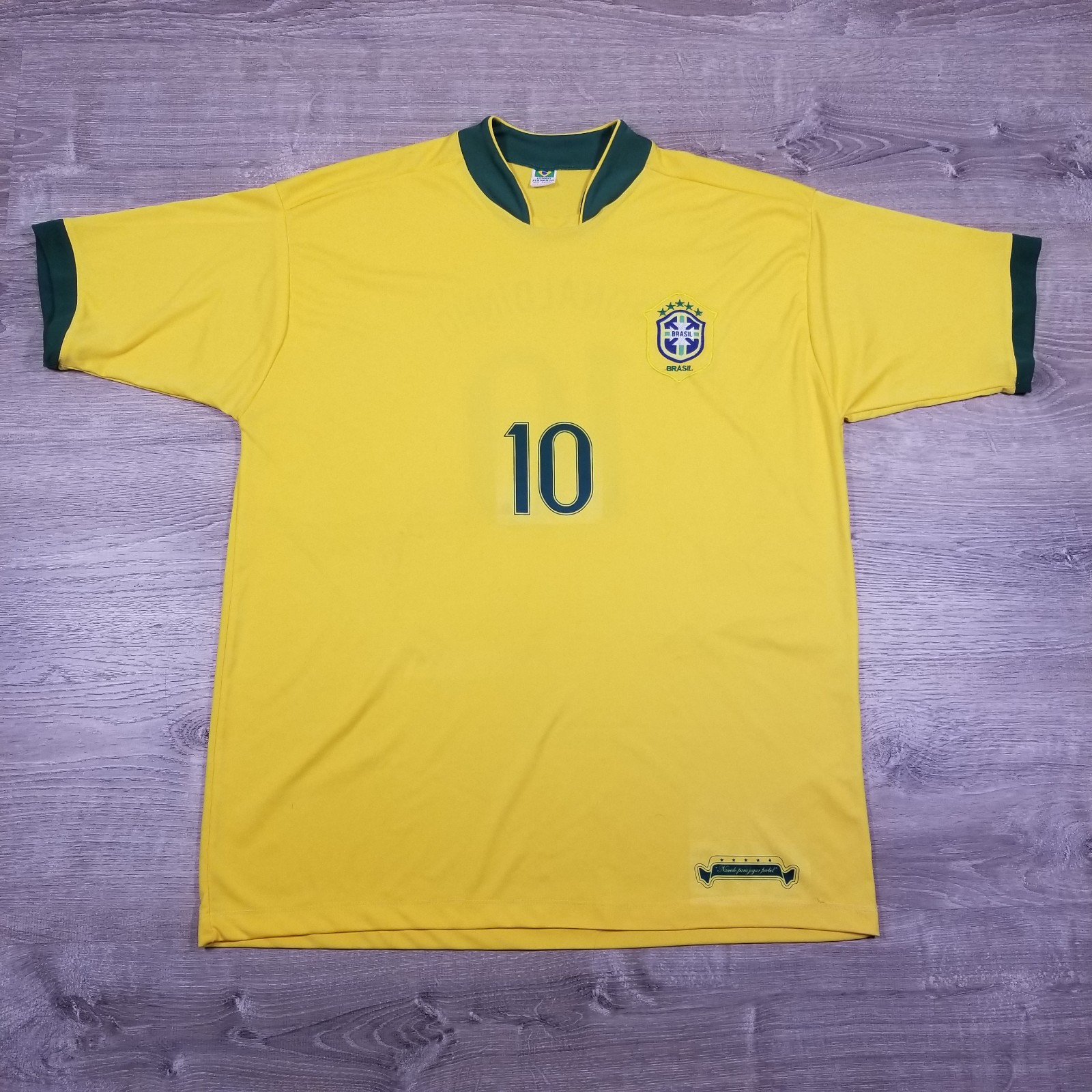 VTG Ronaldinho #10 2006 Brazil World Cup Soccer Jersey Mens XXL Lumafi Fernanda