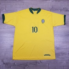 VTG Ronaldinho #10 2006 Brazil World Cup Soccer Jersey Mens XXL Lumafi Fernanda