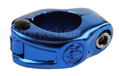 MX style hinged BMX bicycle seat clamp - 25.4mm (1'') COBALT BLUE