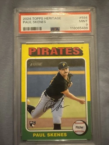 2024 Topps Heritage PAUL SKENES High Number #594 RC ROOKIE PSA 9 Mint Pirates!!