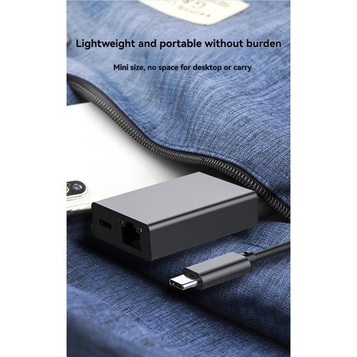 Type-C Ethernet Adapter Type-C to RJ45 Gigabit Ethernet Card with PD100W1554 - Afbeelding 2 van 8