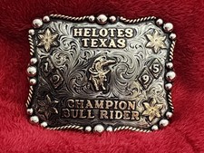 Rodeo BULLRIDING X Treme Champion Trophy Buckle  Helotes Texas  1995  Rare  773