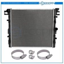 Radiator 2957 with Universal Oil Hose Clamps Kit for 2007-2018 Jeep Wrangler