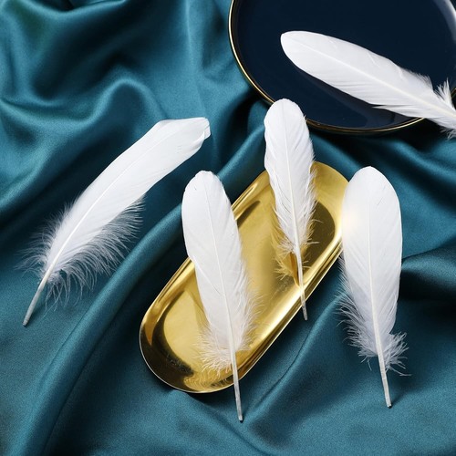Natural White Goose Feathers 120Pcs 6-8 Inch Bulk Feathers for Craft Angel Wings - Picture 5 of 7