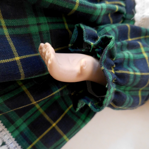 N23.539 Muñeca Cerámica Porcelana Encaje Terciopelo Blanco Verde Modo Vintage - Imagen 12 de 18