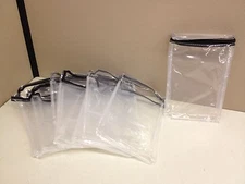LOT 10 NEW Small Zippered Storage Organization Cube Bag 6 x 9 x 1" Clear PEVA