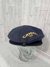 Vintage Camel GT Men's OS Navy Yellow Pageboy Newsboy Hat Cap Snapback Cigarette