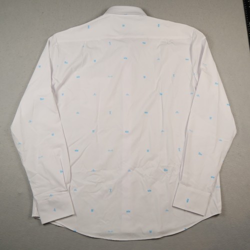 &collar Dress Shirt Mens Large White Fell Athletic Button Up Stretch And Collar - Picture 13 of 14