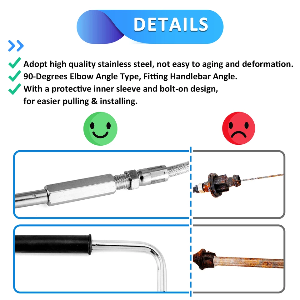 10"-12" Apes Braided Throttle And Idle Cable Kit For Harley Sportster 2007-2013 - Image 4 of 4