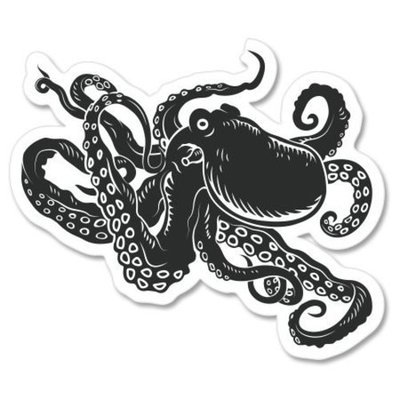 Octopus Black Car Vinyl Sticker - SELECT SIZE