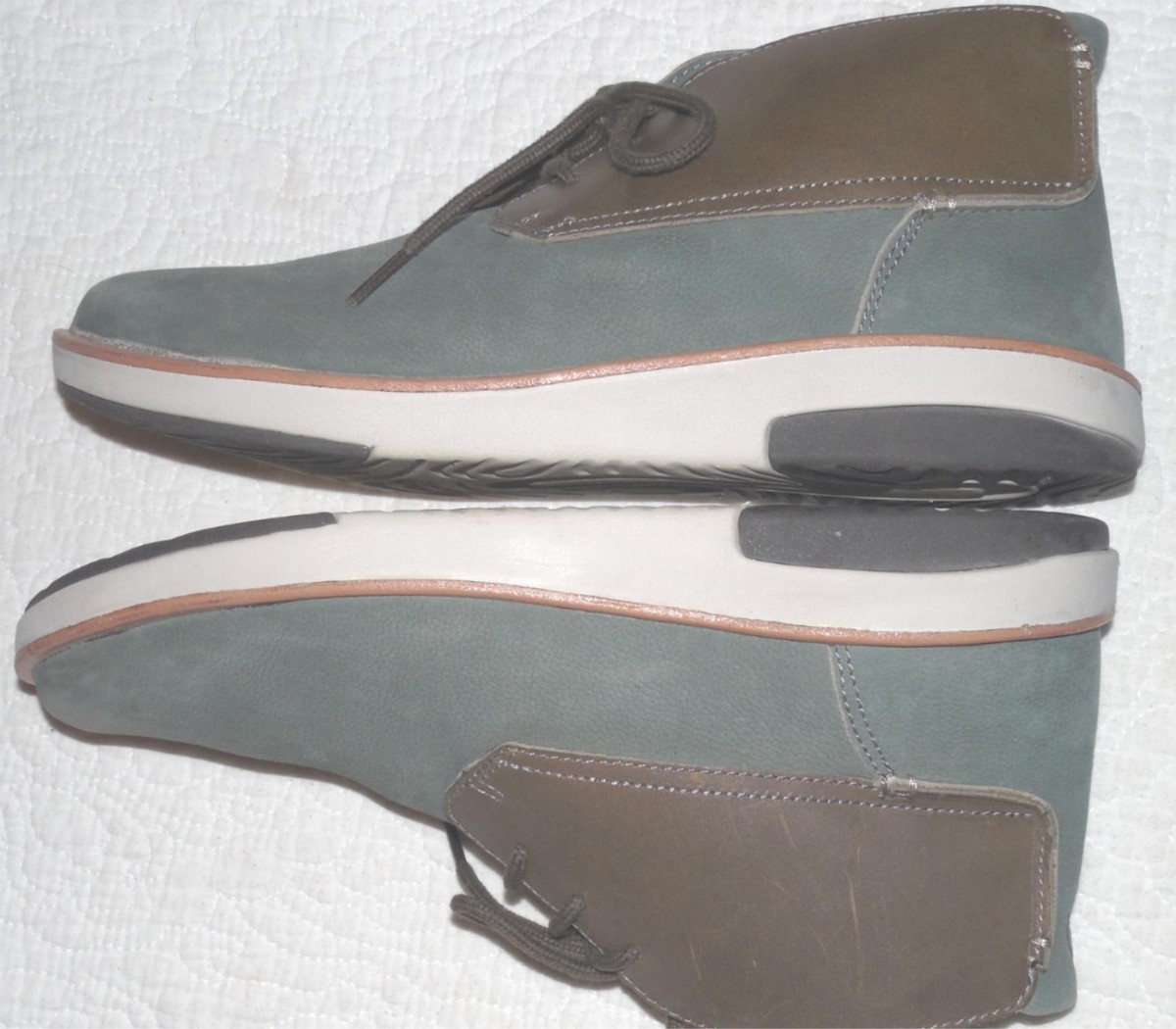 OLUKAI Kalia Puki Green Brown Leather Desert Boots Men's EU42.5 US 9.5 M - EUC View 4