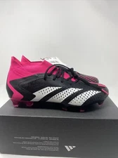 Adidas Predator Accuracy.1 FG Soccer Cleat Black Pink GW4569 Men's 6 Womens 7