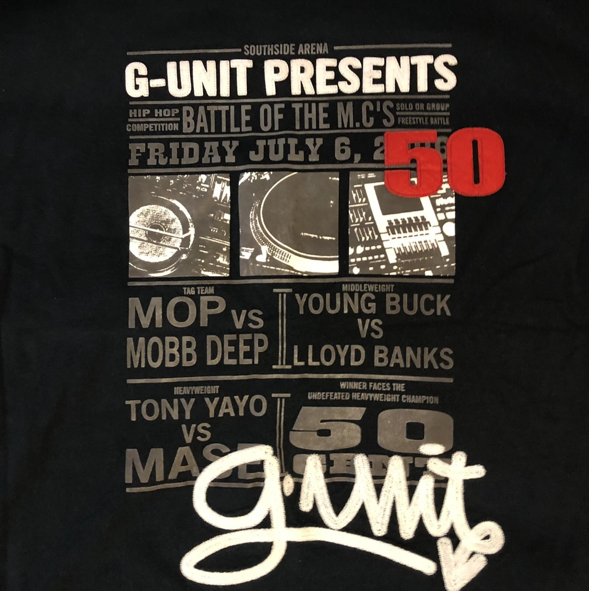 Vintage G-Unit Freestyle Battle Concert Series T Shirt 3XL Rap Tee