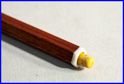 DDR Roland 1960er Jahre Design Holz Fall-Bleistift f 2mm Mine, Drücker Gelb