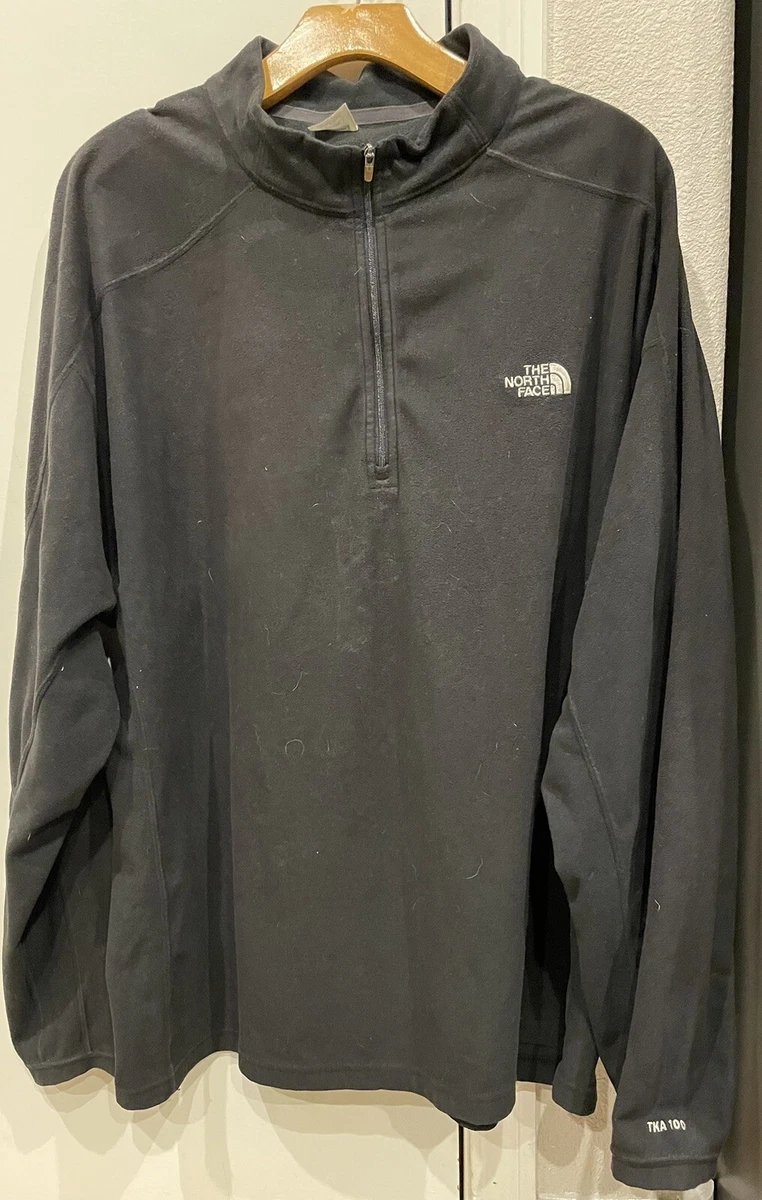 VTG The North Face TKA 100 1/4 Zip Fleece Black Made in Taiwan