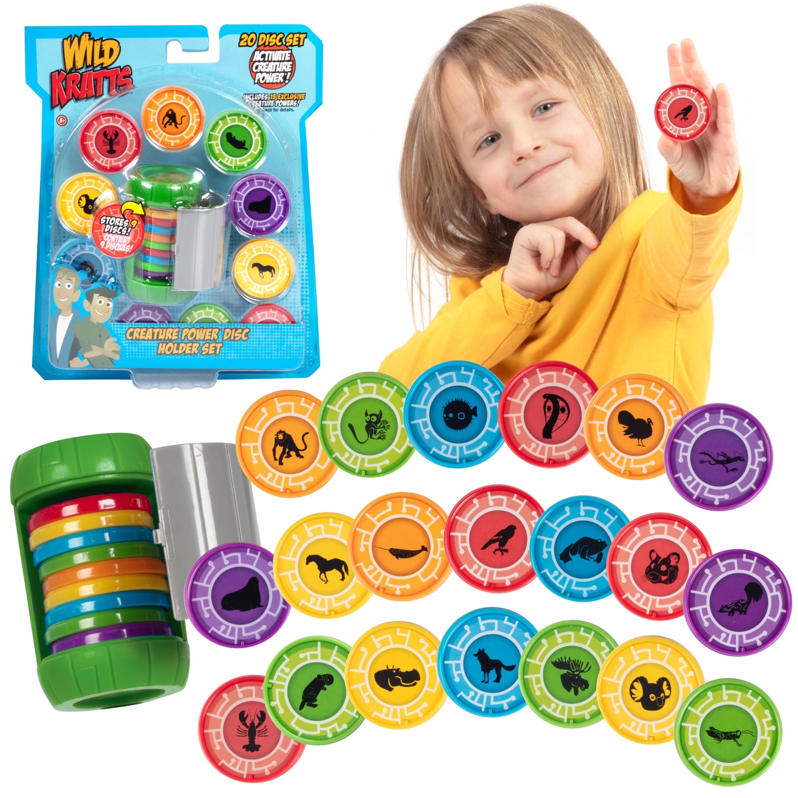 Wild Kratts Chris Creature Power Disc Holder Set w 20 Discs -Figure Toy for P...