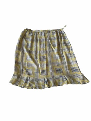 Talbots Pleated Skirt Sz 20W 100% Silk Polka Dots Semi Sheer Lined Office Career