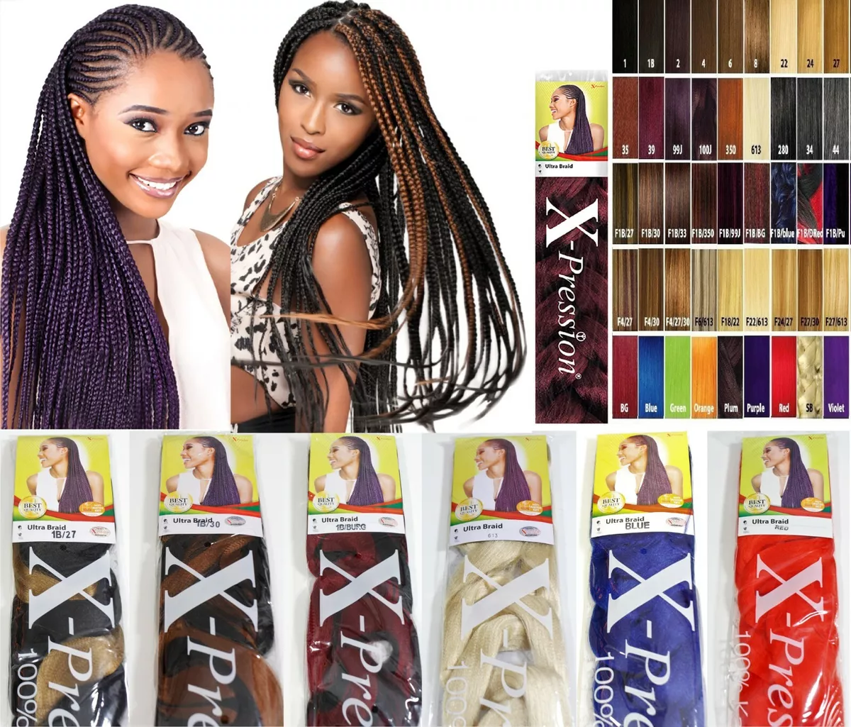 XPRESSION (X-pression) Premium Ultra Braid Hair Extension Various Colours