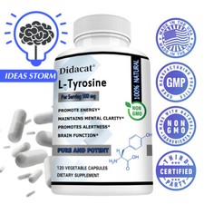 L-Tyrosine for Mental Function  Stress Management, 500mg, 30/60/120 Caps