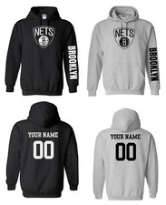 Brooklyn Nets Logo Basketball Pullover Hoodie with Custom Name Next Day Ship