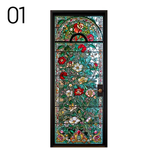 Retro Luxus Rose Buntglas Fenster Buntfolien selbstklebende Rückseite Aufkleber - Bild 4 von 19