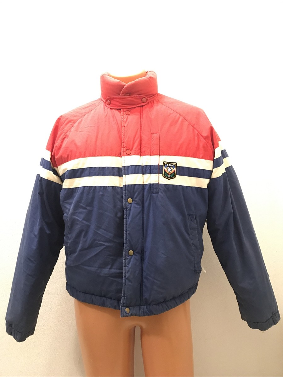 Vintage 90's Polo Ralph Lauren Men's Red White & Blue Puffer