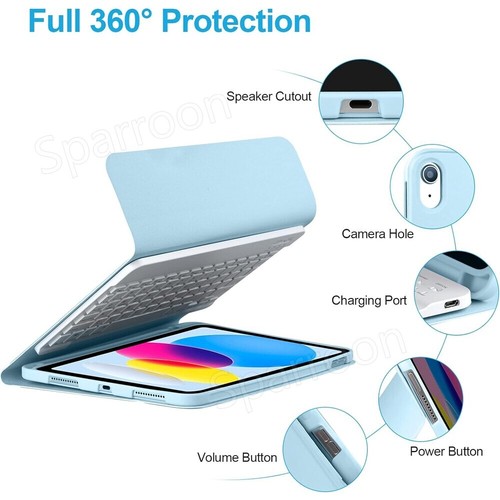 For iPad 7/8/9/10/11th Gen A16 M3 Air 4 5 6 Pro 11 Bluetooth Keyboard Case Cover - Picture 30 of 63