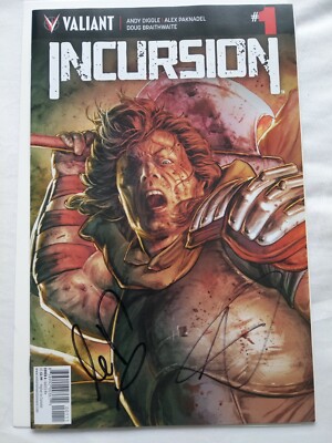 Incursion #1 1ST PRINT SIGNED ALEX PAKNADEL & ANDY DIGGLE VALIANT SCARCE FREE PP