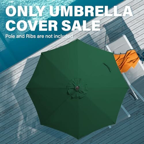 9Ft 8 Ribs Outdoor Umbrella Canopy Top Cover Replacement for Yard Patio