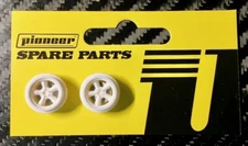 Pioneer American Racing 5 Spoke Front Wheels (2 Pack) All White 1/32 Slot Car