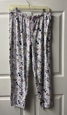 Disney Pajama Pants Girls Large Goofy Mickey Minnine Pull On