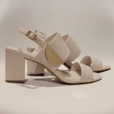 NEW Calvin Klein open heels gold plate