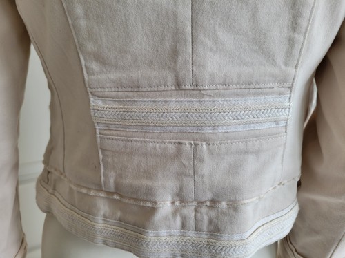 White House Black Market Beige Military Style Jacket Blazer Sz XS 0 NWT - Picture 7 of 12