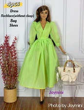 4PCS For Fashion Royalty Integrity Poppy Parker NuFace Dolls Dress Shoes Bag 1/6
