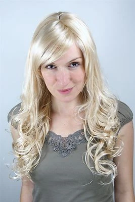 WIG ME UP Perücke Damen Frauen lang blond hellblond Scheitel lockig 9319-611 60cm Perrücke