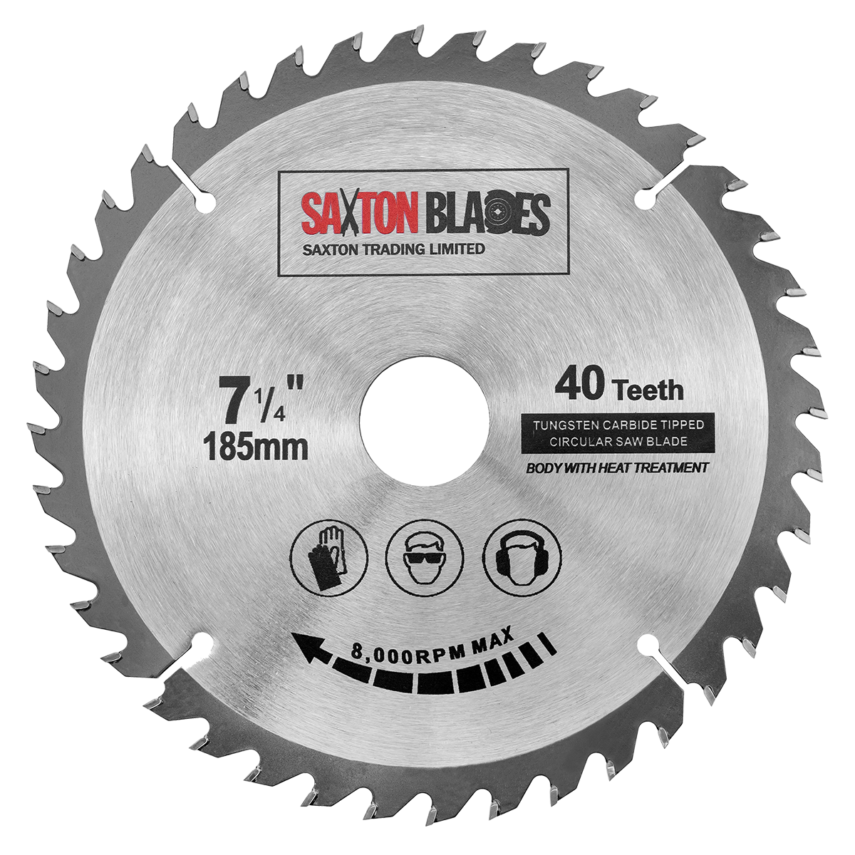 Saxton TCT Circular Saw Blade 185mm x 40T for Bosch Makita Dewalt fits 190mm