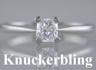 Diamond Engagement Ring Certificated 0.50ct H VS2 VG Cushion Cut 18ct White Gold - Picture 1 of 1