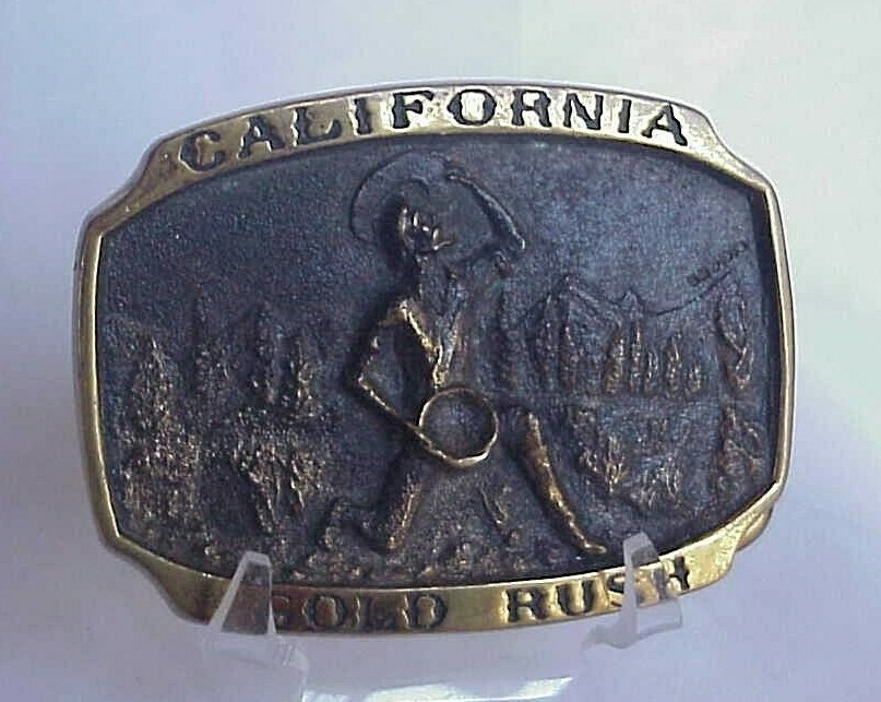 California Gold Rush Panning HERITAGE MINT Solid Brass Belt  display picture 3