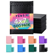 Yens  500 000 Poly Bubble Padded Envelopes Mailers 4 X 7 -Black