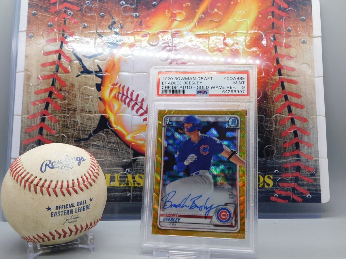 2020 Bowman Chrome Draft Bradlee Beesley Gold Wave Refractor Auto 