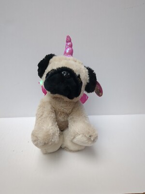 Unicorn Pug Dog Puppy Soft Toy with Wings 23cm tall Plush VGC