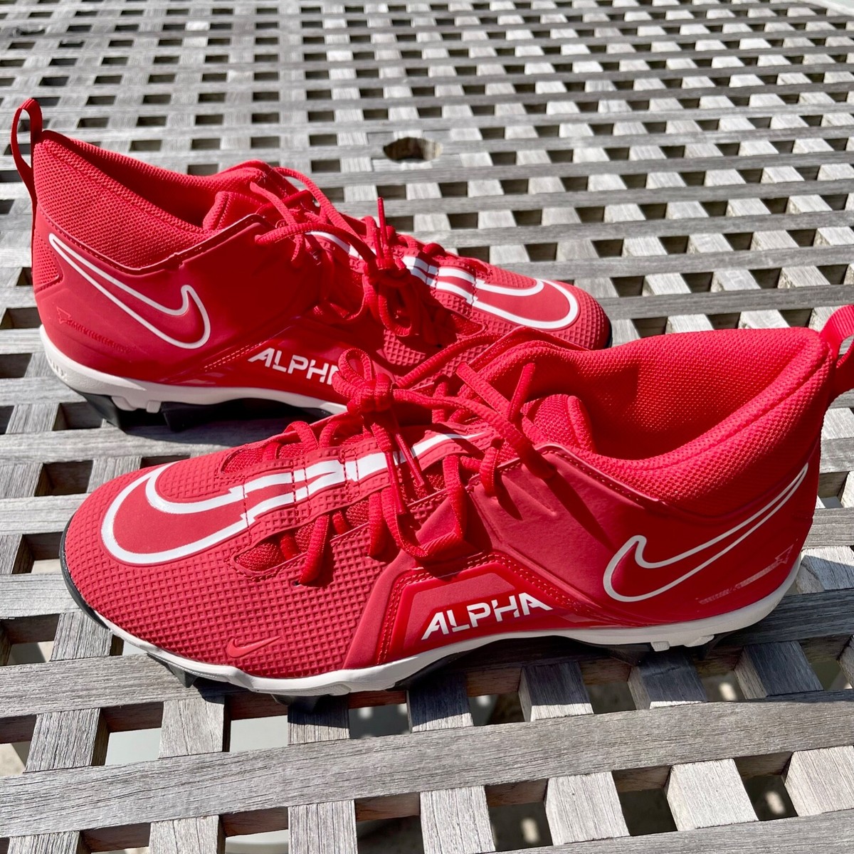 Nike Alpha Menace 3 Shark University Red Mid Football Cleats  display picture 1
