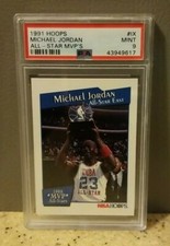 1991-1992 Hoops All-Star MVP's #9 (#IX) Michael Jordan, Graded Mint
