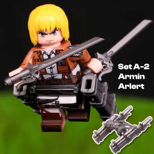 Attack on Titan LEGO Minifigures COMPLETE SET - Eren Armin Mikasa, Levi Ackerman - Picture 3 of 19