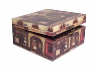 461 Massivholz Box Mit Leinenoptik Schatzkiste Holzkiste Holzbox Ca 21X21X11 Cm