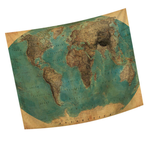  Tapestry Shower Curtain Beach Cloth World Map Throwing Carpet - Picture 1 of 18