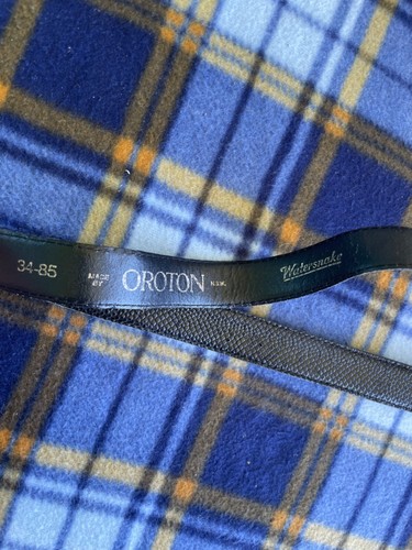 Oroton Black Leather Designer Logo Belt - Picture 5 of 7