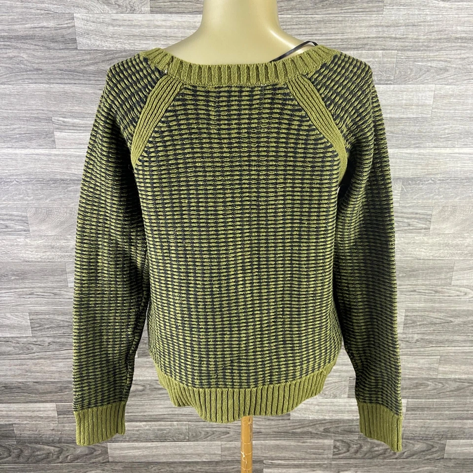 KENSIE Round Neck Pullover Green/Black Knit Sweater Women's Size Small - Image 2 of 4